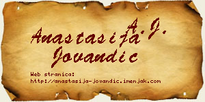 Anastasija Jovandić vizit kartica